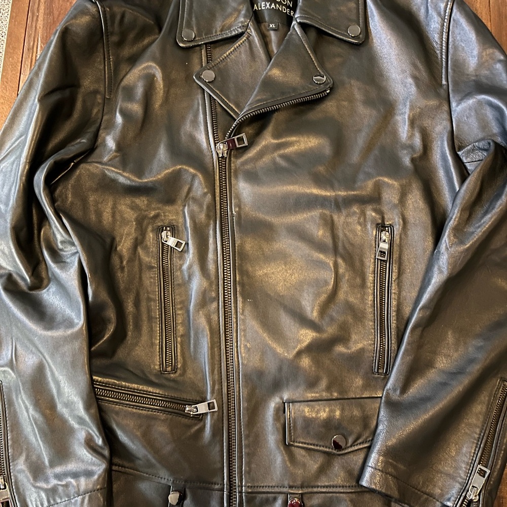 Brendan Alexander lambskin Black Leather Jacket XL